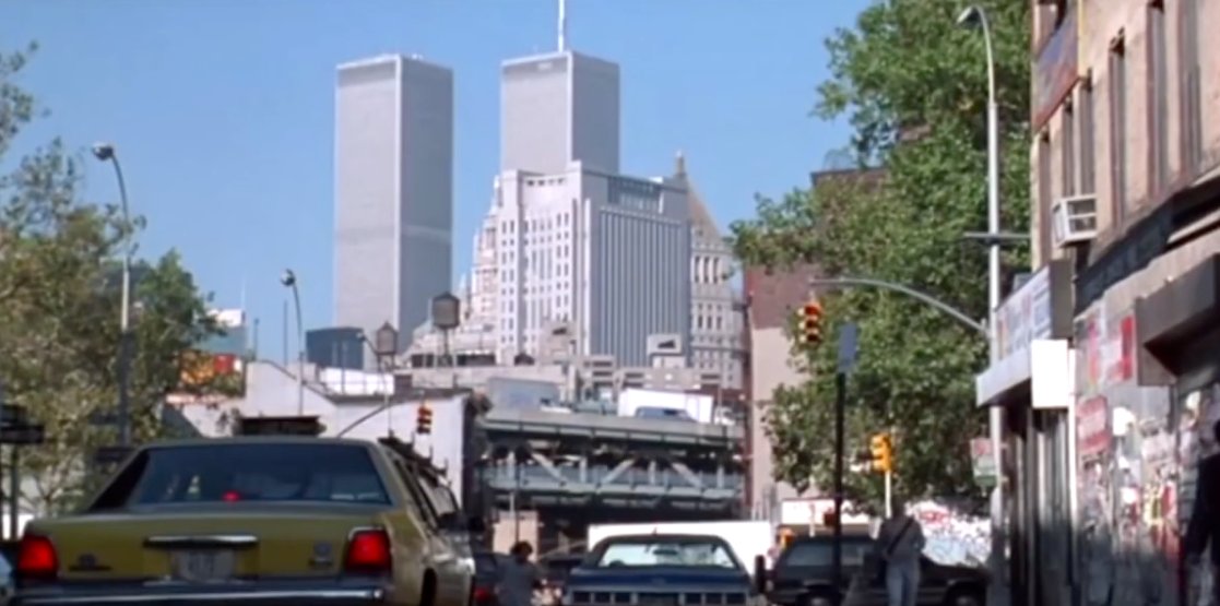 The Indian in the Cupboard (1995): skyline cameo of the World Trade Center, both towers (with antenna)