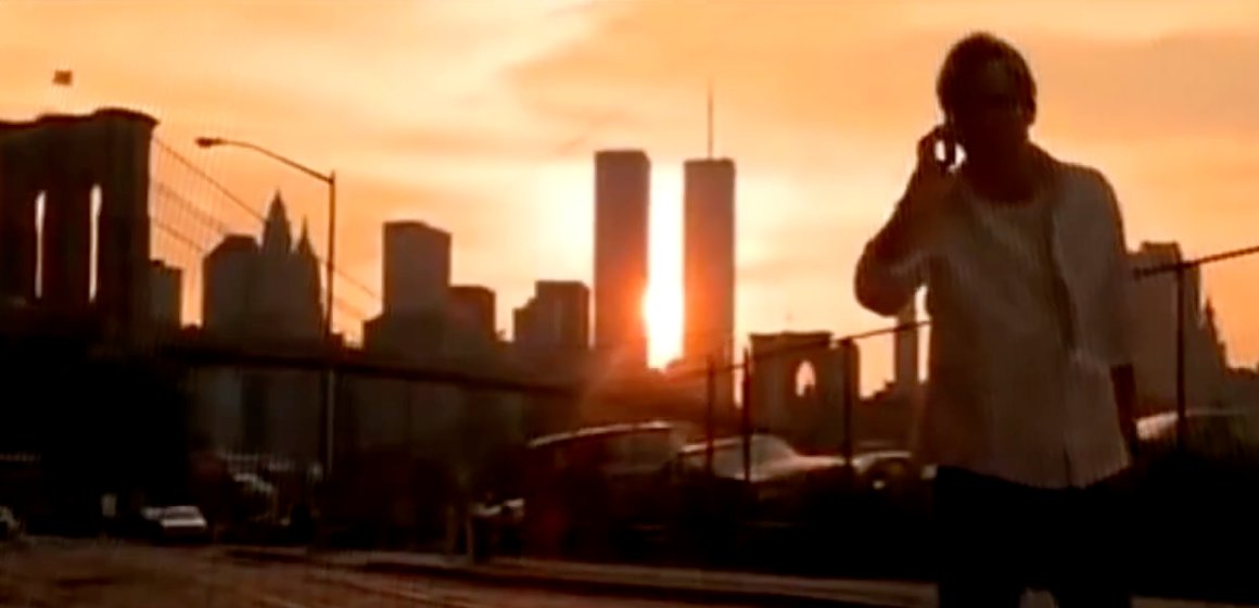 Entropy (1999): skyline cameo of the World Trade Center, both towers (with antenna)