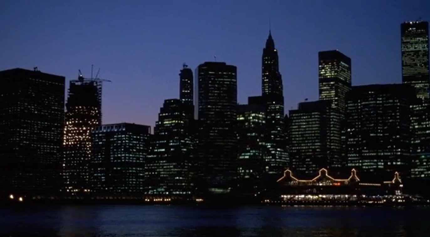 Who's That Girl? (1987): skyline cameo of the World Trade Center, both towers (with antenna)