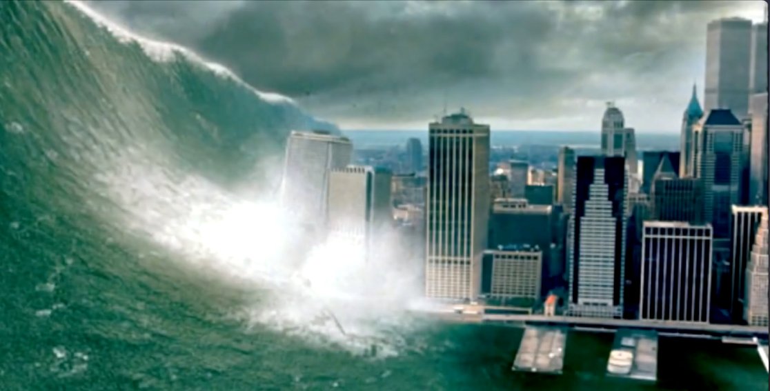 Deep Impact (1998): skyline cameo of the World Trade Center, both towers (with antenna)