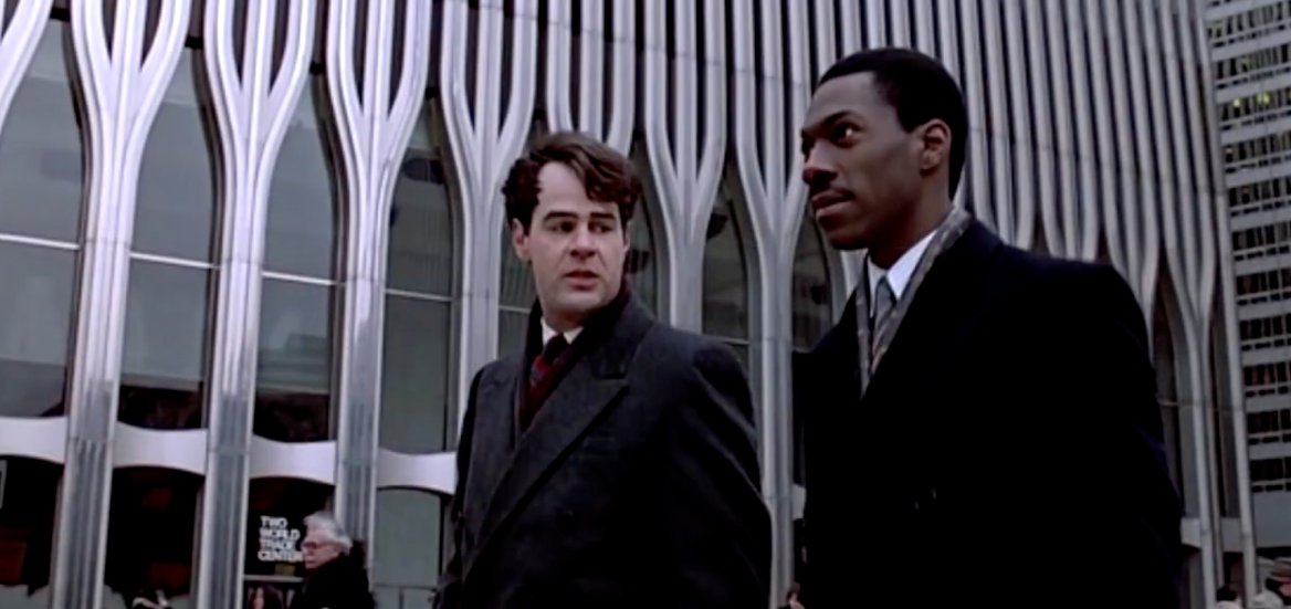 Trading Places (1983): plot location of the World Trade Center, both towers (with antenna)