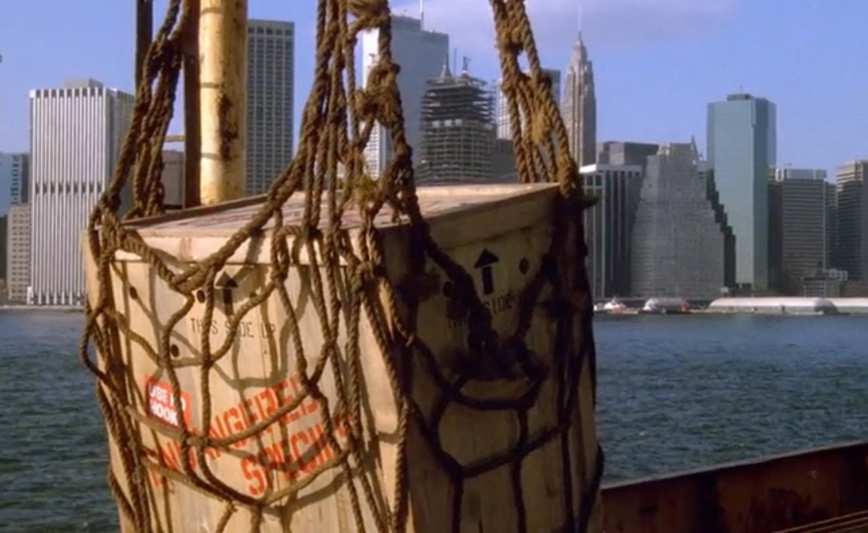 Who's That Girl? (1987): skyline cameo of the World Trade Center, both towers (with antenna)