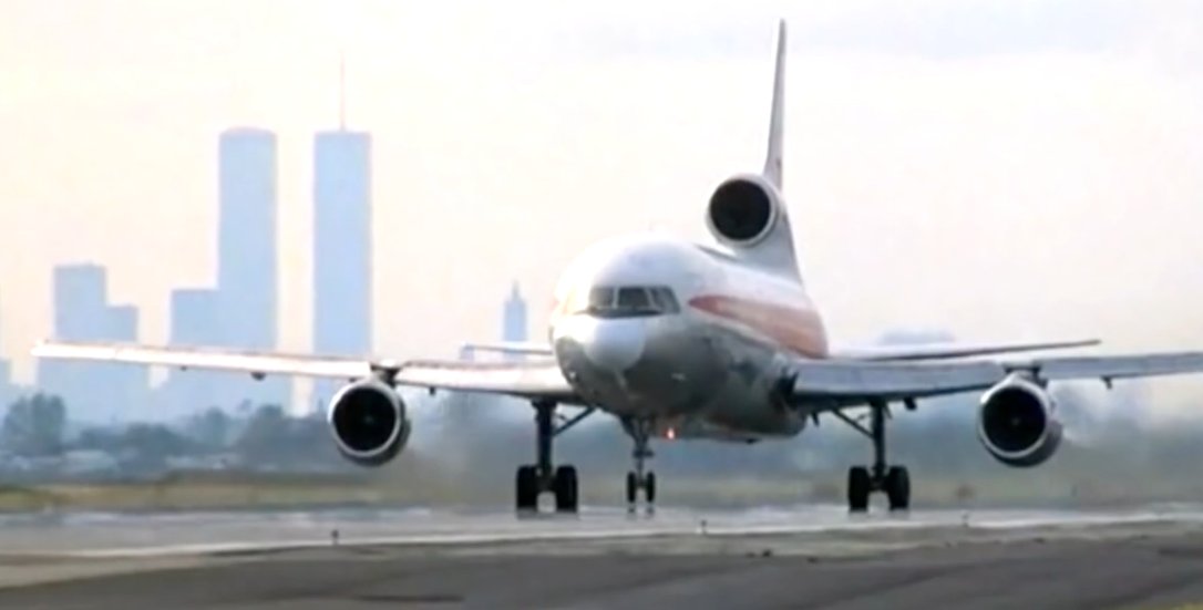 Going in Style (1979): skyline cameo of the World Trade Center, both towers (with antenna)