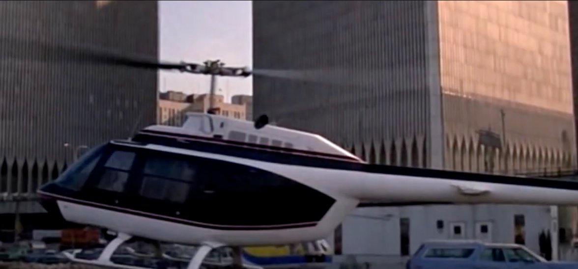 Three Days of the Condor (1975): skyline cameo of the World Trade Center, both towers (no antenna)