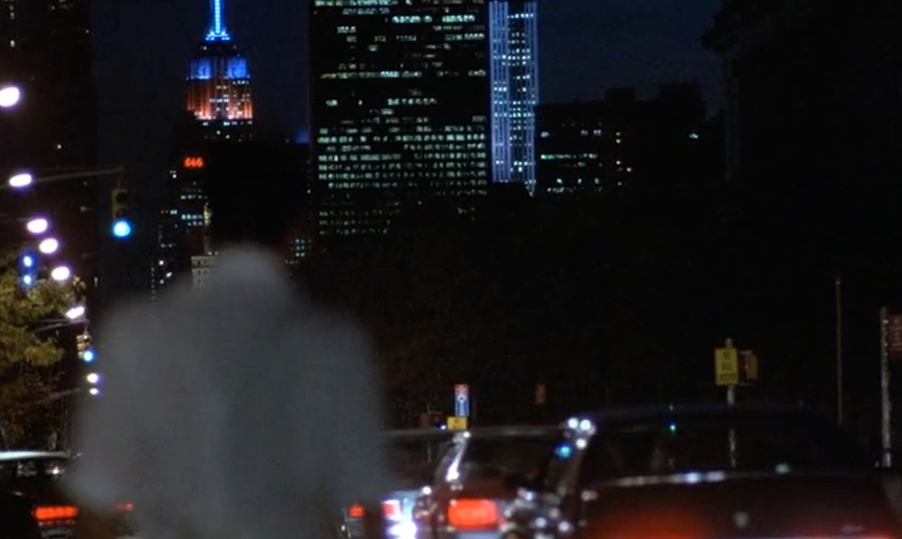 Who's That Girl? (1987): skyline cameo of the World Trade Center, both towers (with antenna)
