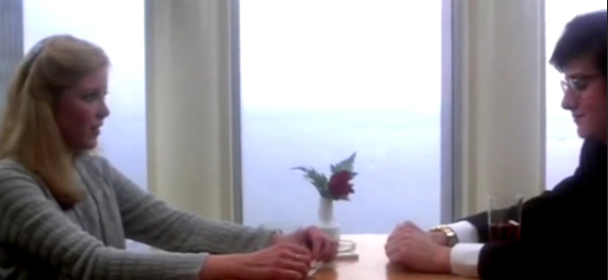 Dressed to Kill (1980): interior of the World Trade Center, both towers (with antenna)